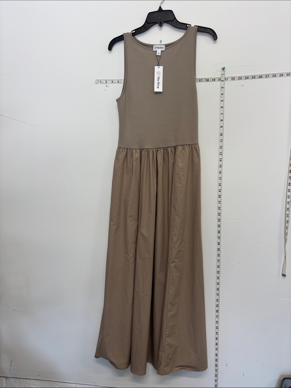 Sleeveless Taupe Maxi Dress by The Drop